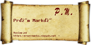 Prém Markó névjegykártya